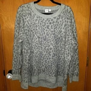 GAP Ultra Soft Knit Leopard Print Sweater XL